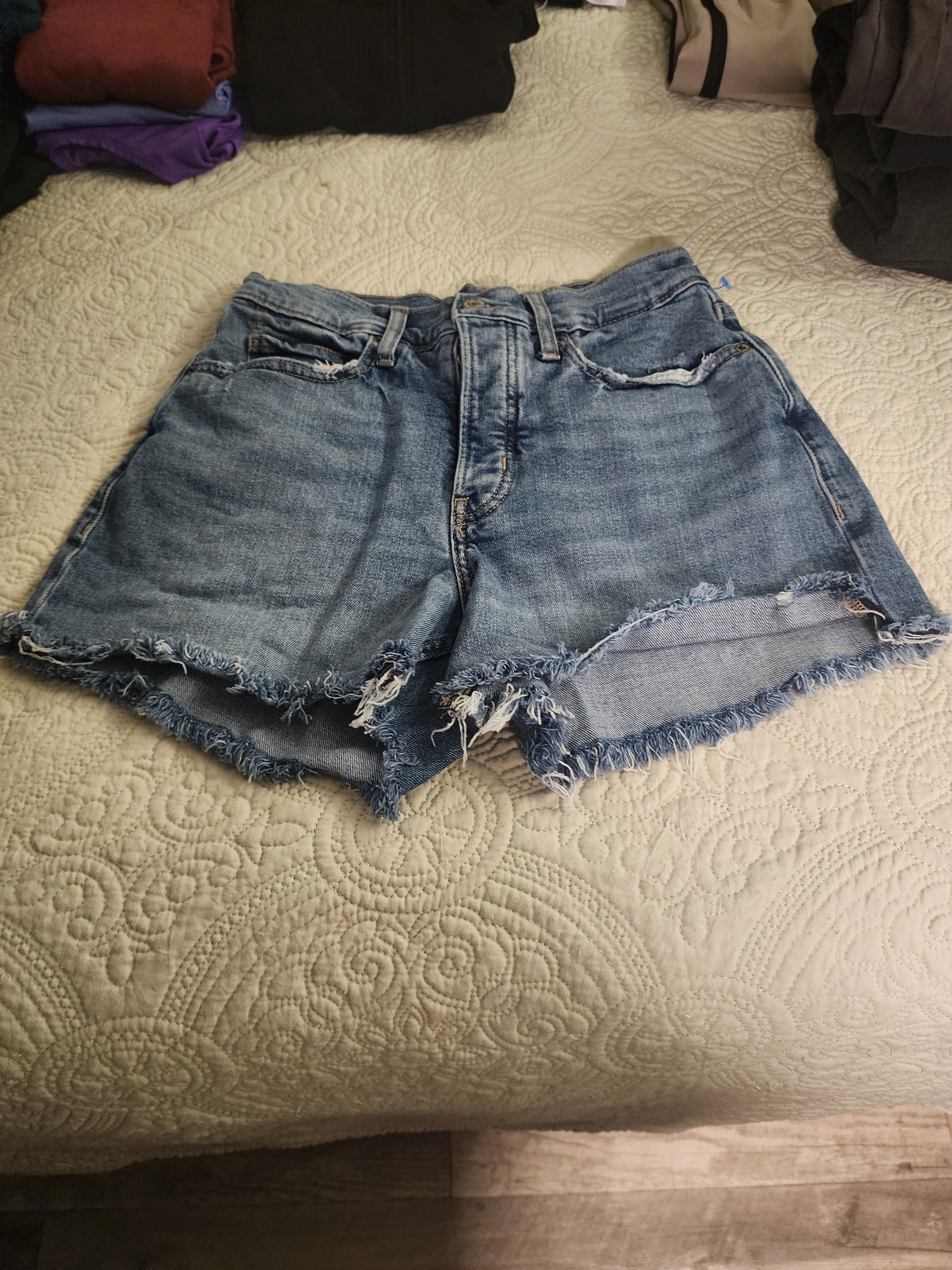 Old Navy Light Blue Frayed Denim Shorts